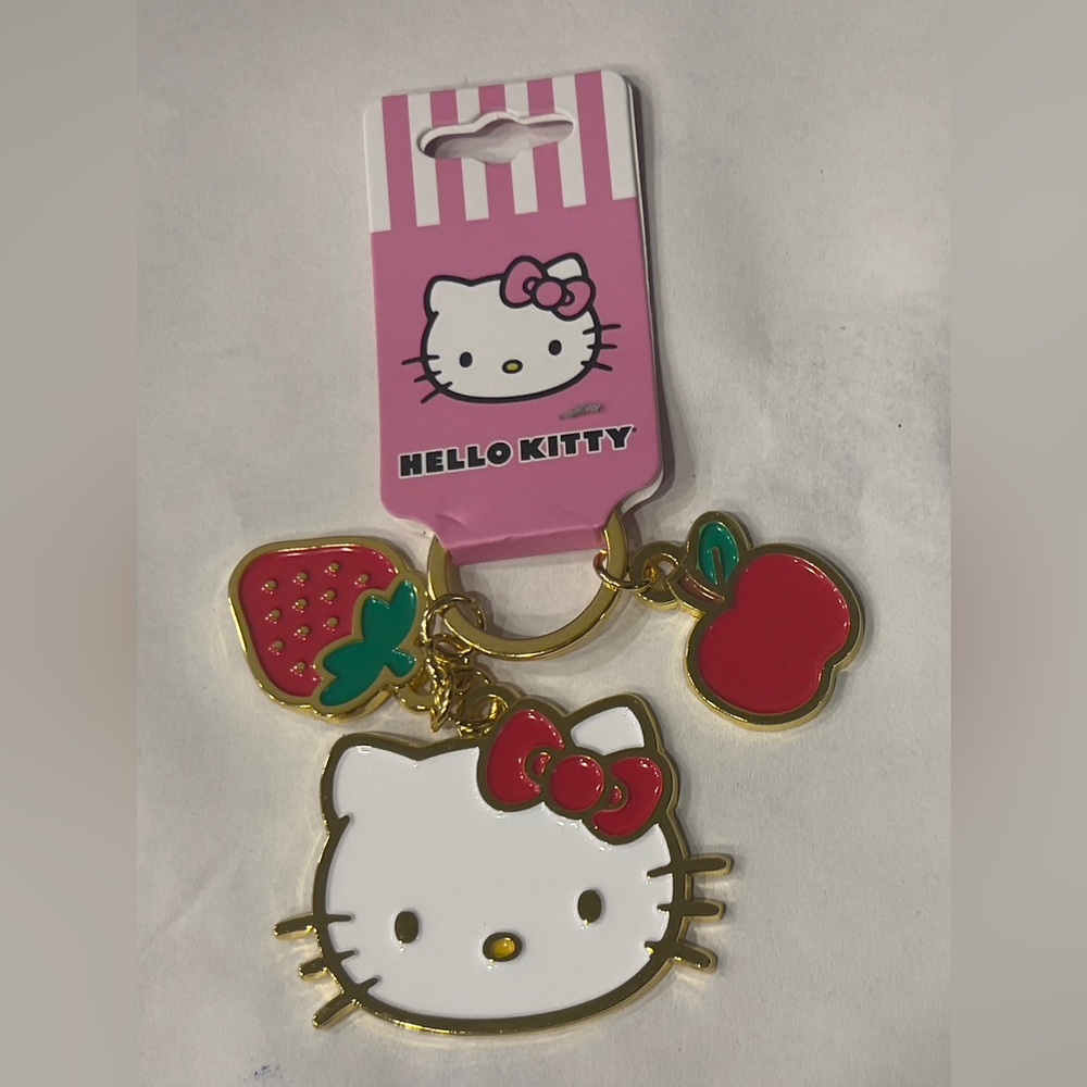 Hello Kitty Red and White Charm Keychain